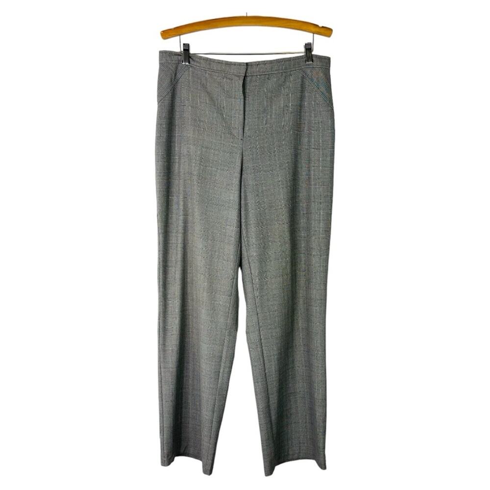 Liz Claiborne black white plaid Anissa trousers preppy office pants 14